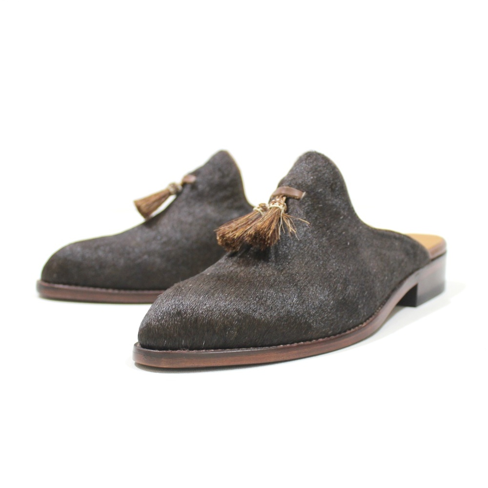 Lucchese Leather Spotted Haircalf Mules - Picture 4 of 6